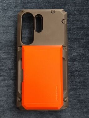 Rugged Two-Tone Protective Phone Case with Card Slot - Orange